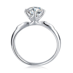 Stylish 1.0 Carat Round Cut Moissanite Engagement Ring