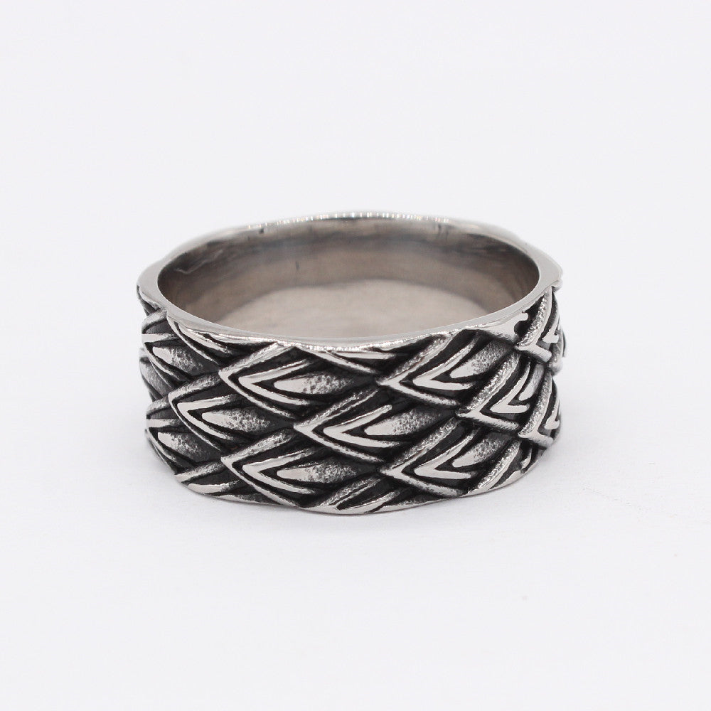 European and American Retro Dragon Pattern Men's Titanium Steel Rings - Wholesale Foreign Trade Accessories