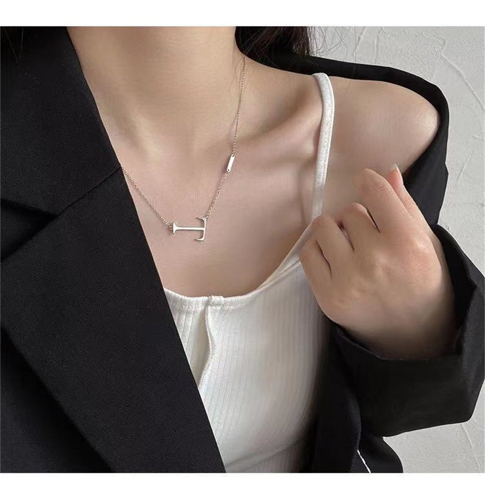 (Two Colours) Letter T Pendants Collarbone Necklace for Women