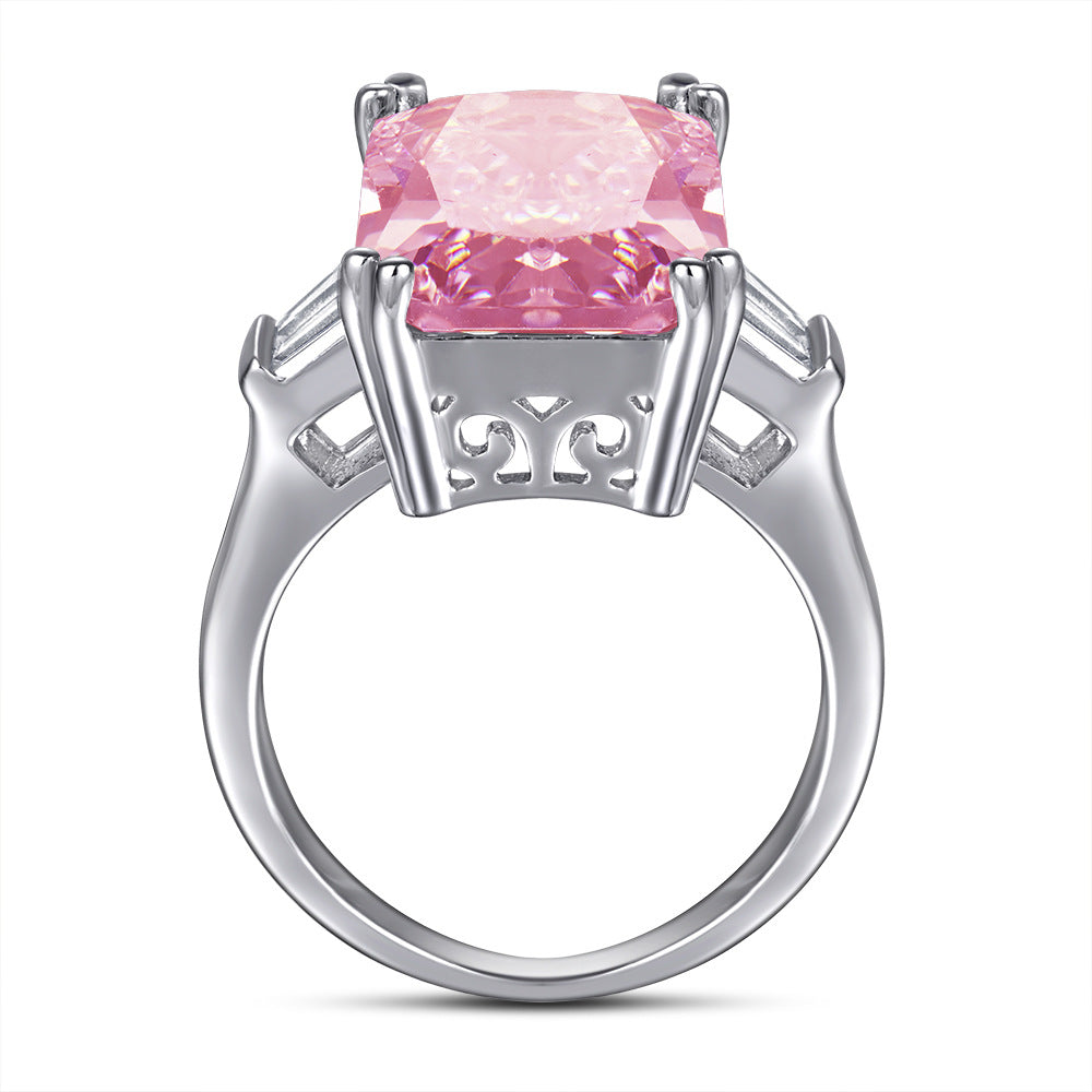Radiant Cut Zircon Silver Ring