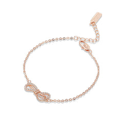 Zircon Bow Silver Bracelet for Women