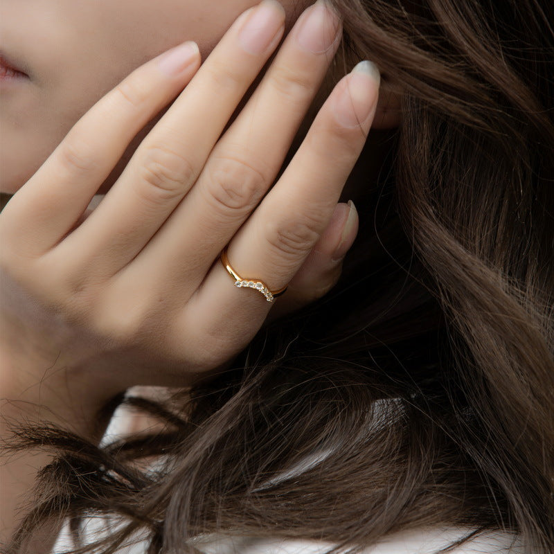 Willow Branch Zircon Opening Sterling Silver Ring Pack