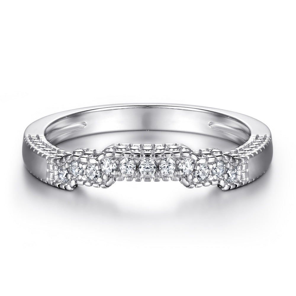 Radiant Cut Zircon Threestone Silver Ring Set