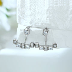 Beading Zircon Silver Studs Earrings for Women