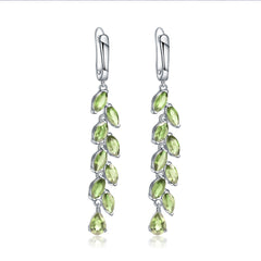 Natural Colourful Gemstones String Silver Drop Earrings for Women