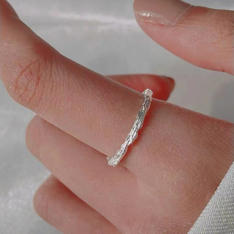 Wrinkled Sugar Paper Silver Ring