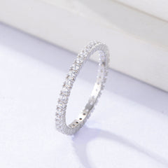 Zircon Eternity Sterling Silver Ring