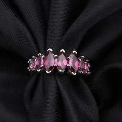 Luxurious Natural Rose Pomegranate Ring for Women with S925 Silver