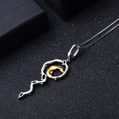 Secret Garden Premium Natural Style Design Inlaid Green Agate Pendant Sterling Silver Necklace for Women