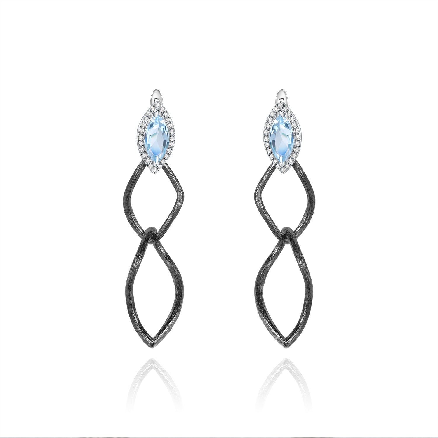 Buckle Silver Drop Earrings for Women