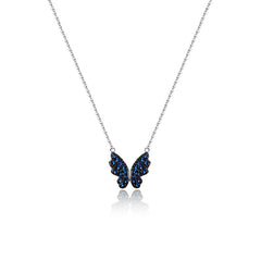 Zircon Butterfly Silver Necklace