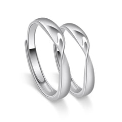 Mobius Series Simple Silver Couple Ring for Women