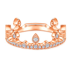 Full Zircon Princess Crown Silver Ring for Women