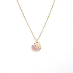 Gold Colour Heart Shape Solitaire Pendants Collarbone Necklace for Women