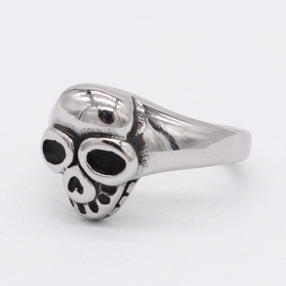 Halloween Hip-hop Skull Titanium Steel Ring for Men