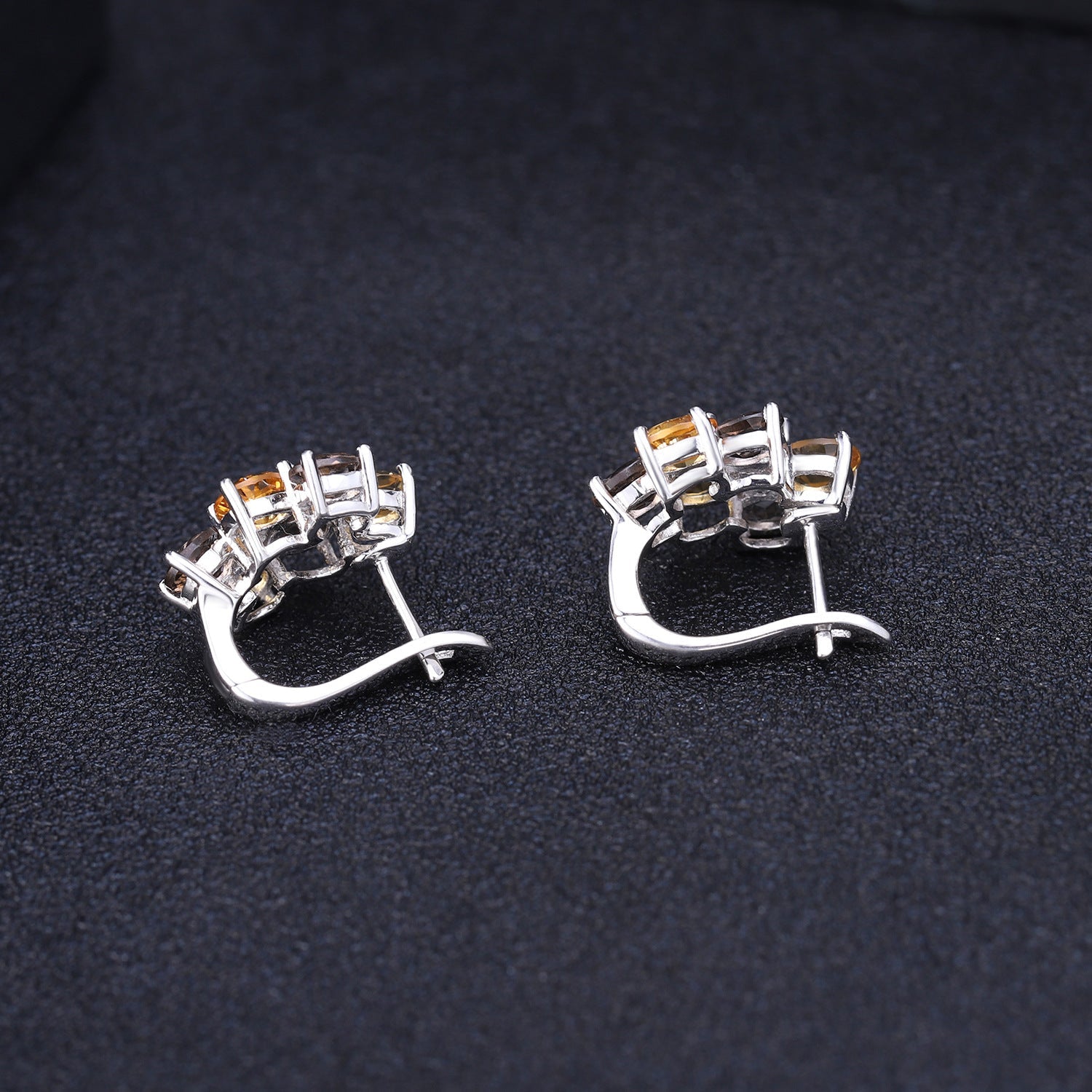 Natural Crystal  Sterling Silver Studs Earrings for Women