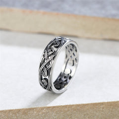 Wholesale of Foreign Trade Jewelry Personalized Retro Hollow Pattern Men's Titanium Steel Ring