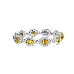 Oval Natural Yellow Crytal Beading Bracelet