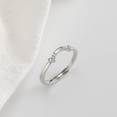 Smile Design with Zircon Silver Ring