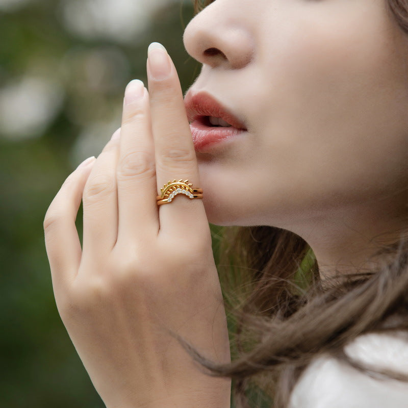 Willow Branch Zircon Opening Sterling Silver Ring Pack