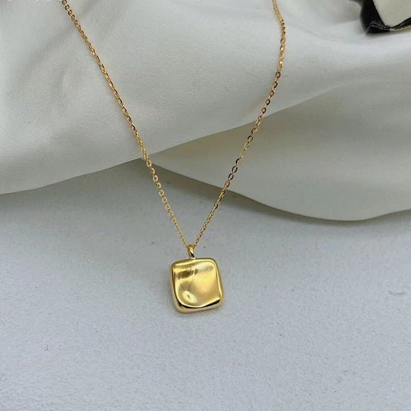 (Two Colours) Geometric Square Pendants Collarbone Necklace for Women