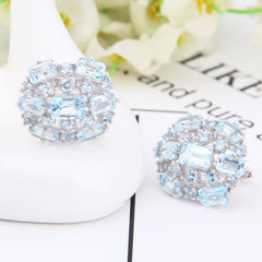 Natural Topaz Silver Studs for Women