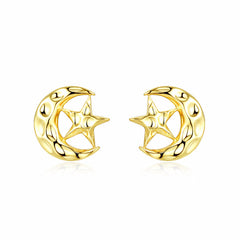 Bump Star Moon Silver Studs Earrings for Women