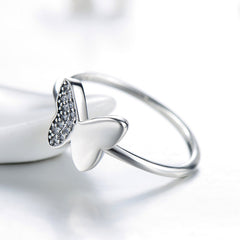 Simple and Fresh S925 Silver Korean Edition Ring for Female Actress, Elegant Butterfly Micro Inlaid Small Fine Ring, Wholesale of Cross Border Foreign Trade in Europe and America