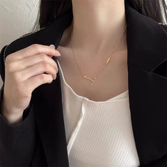 (Two Colours) Letter T Pendants Collarbone Necklace for Women