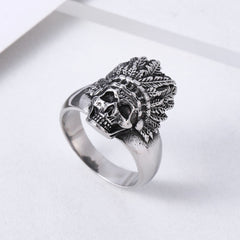 Halloween Skull Titanium Steel Ring for Men