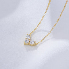 Heart-shape Zircon Pendant Sterling Silver Necklace for Women