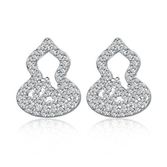 Zircon Gourd Silver Studs Earrings for Women