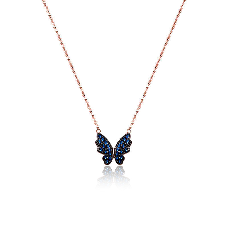 Zircon Butterfly Silver Necklace