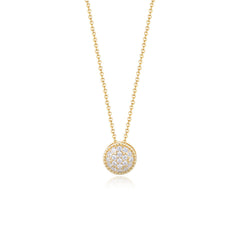 Zircon Round Pendant Sterling Silver Necklace for Women