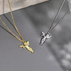 Little Angel Pendant Silver Necklace for Women