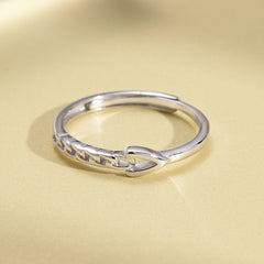 Chain Shape Design Opening Sterling Silver Ring