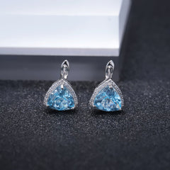 Topaz Triangle Silver Studs for Women