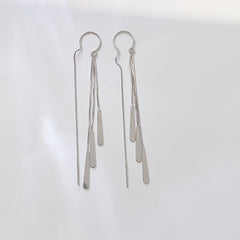 Snake Bone Tassel Ear Line Silver Drop Earrings for Women