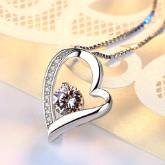 (Pendant Only) Valentine's Day Gift Love-shape with Zircon Silver Pendant for Women