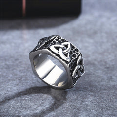 Nordic Viking Triangle Titanium Steel Rings for Men