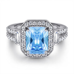 Princess Cut Zircon Vintage Silver Ring