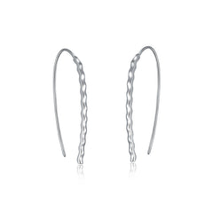 Small Wave Silver Hook Earrings for Women