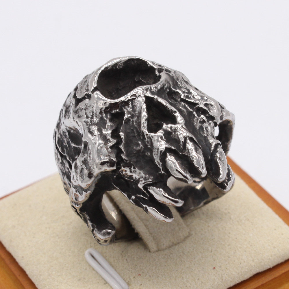 Halloween Beast Teeth Skull Titanium Steel Ring for Men