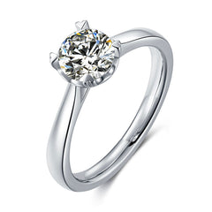 Love Four Prongs 1.0 Carat Round Cut Moissanite Engagement Ring