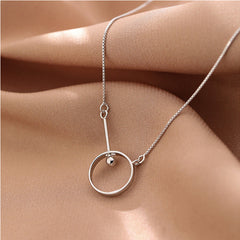 Stylish Circle Ring Silver Necklace for Women