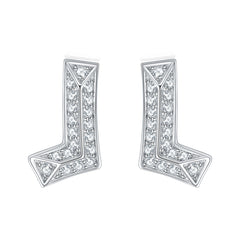 Zircon L Letter Silver Studs Earrings for Women