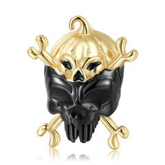 Halloween Pumpkin Skull Silver Pendant