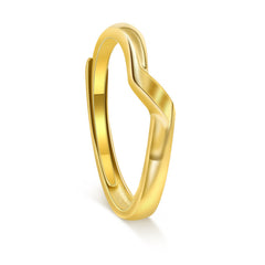 Ribbon Design Silver Couple Ring