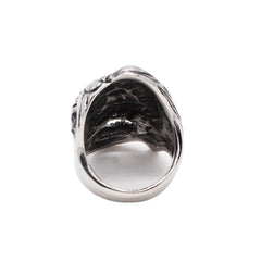 Halloween Long Hair Skull Titanium Steel Ring for Men