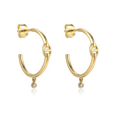 θ C-shape Silver Studs Earrings for Women